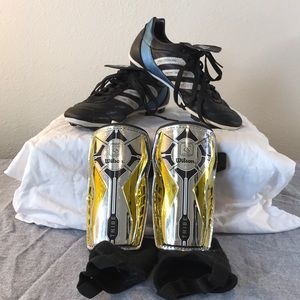 Boys Adidas Soccer ⚽️ cleats &  Wilson shinguards